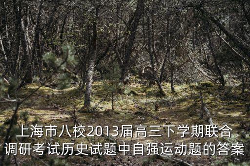 上海市八校2013屆高三下學期聯(lián)合調(diào)研考試歷史試題中自強運動題的答案
