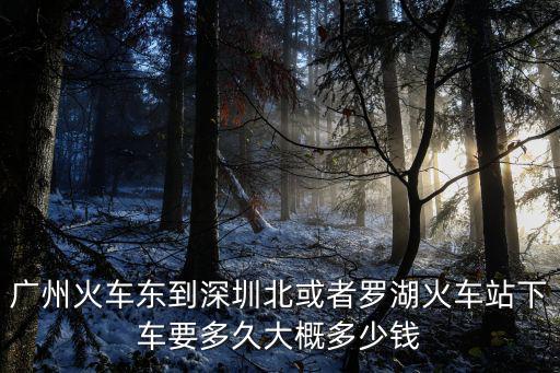 廣州東到深圳北高鐵票價，廣州去深圳的高鐵票價多少呢