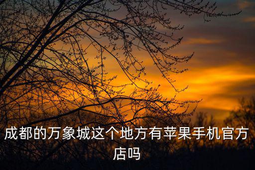 成都的萬象城這個地方有蘋果手機官方店嗎