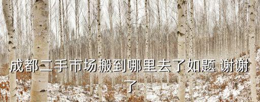 成都市哪有二手鄂破市場，成都哪里有二手市場