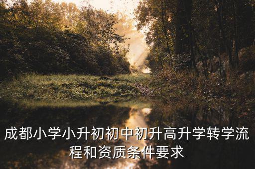 成都小學(xué)小升初初中初升高升學(xué)轉(zhuǎn)學(xué)流程和資質(zhì)條件要求
