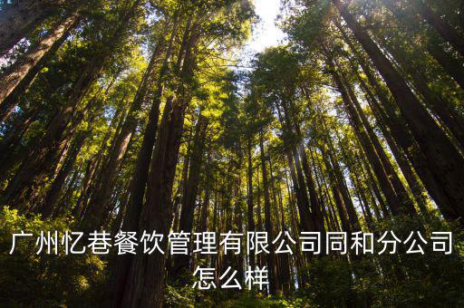 廣州憶巷餐飲管理有限公司同和分公司怎么樣