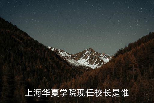 上海華夏學(xué)院現(xiàn)任校長是誰