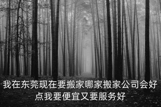 我在東莞現在要搬家哪家搬家公司會好點我要便宜又要服務好