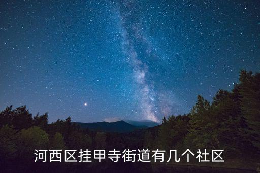 河西區掛甲寺街道有幾個社區