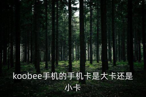 koobee手機的手機卡是大卡還是小卡