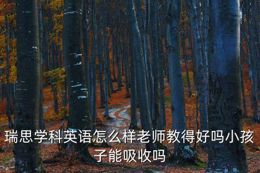 瑞思學科英語怎么樣老師教得好嗎小孩子能吸收嗎