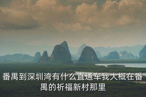 番禺到深圳灣有什么直通車我大概在番禺的祈福新村那里