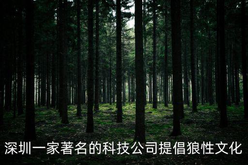 深圳一家著名的科技公司提倡狼性文化