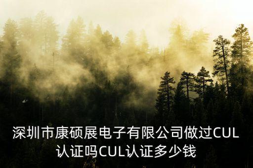 深圳市康碩展電子有限公司做過CUL認證嗎CUL認證多少錢