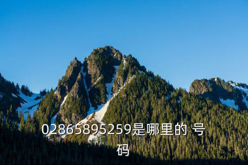 02865895259是哪里的 號碼
