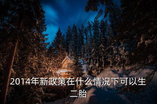 2014年新政策在什么情況下可以生二胎