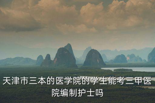 天津市三本的醫學院的學生能考三甲醫院編制護士嗎