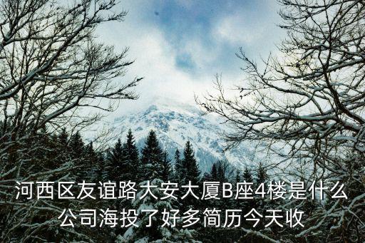河西區(qū)友誼路大安大廈B座4樓是什么公司海投了好多簡(jiǎn)歷今天收