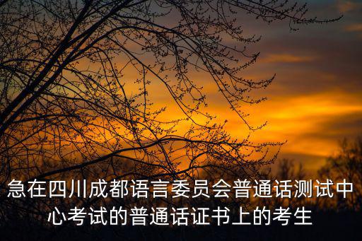 急在四川成都語(yǔ)言委員會(huì)普通話測(cè)試中心考試的普通話證書上的考生