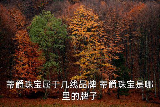 蒂爵珠寶屬于幾線品牌 蒂爵珠寶是哪里的牌子