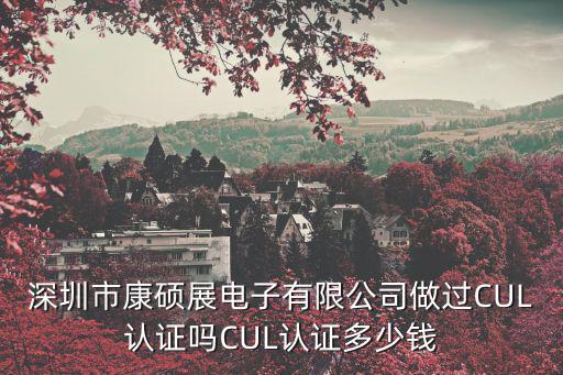 深圳市聯(lián)翔照明，深圳市康碩展電子有限公司做過CUL認證嗎CUL認證多少錢