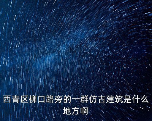 西青區(qū)柳口路旁的一群仿古建筑是什么地方啊