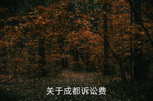 關(guān)于成都訴訟費