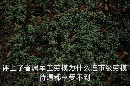 評(píng)上了省屬軍工勞模為什么連市級(jí)勞模待遇都享受不到