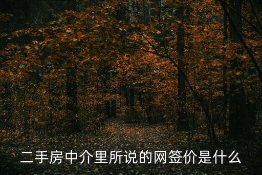 二手房中介里所說的網(wǎng)簽價(jià)是什么