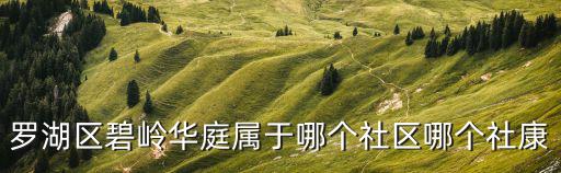 羅湖區(qū)碧嶺華庭屬于哪個社區(qū)哪個社康
