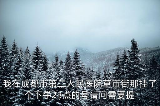 我在成都市第二人民醫(yī)院草市街那掛了個(gè)下午23點(diǎn)的號(hào)請(qǐng)問需要提
