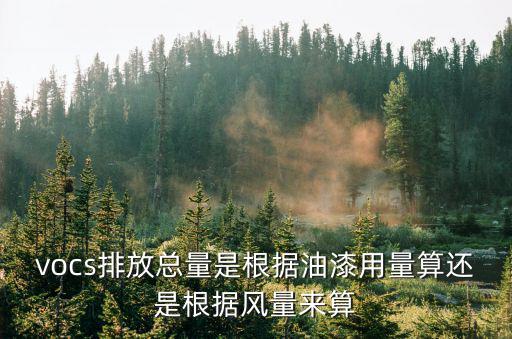vocs排放總量是根據油漆用量算還是根據風量來算