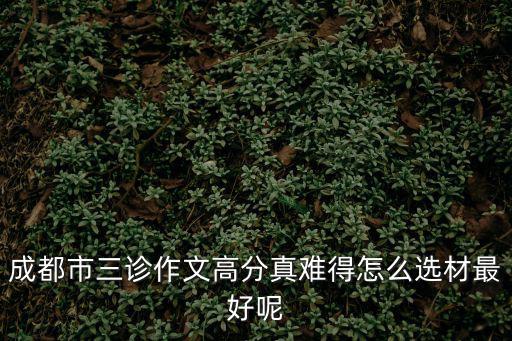 成都市三診作文高分真難得怎么選材最好呢