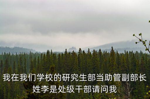 我在我們學校的研究生部當助管副部長姓李是處級干部請問我