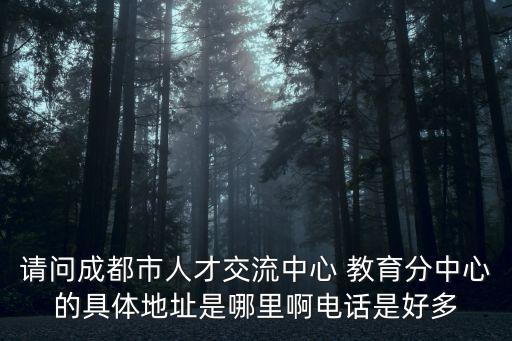 請問成都市人才交流中心 教育分中心的具體地址是哪里啊電話是好多