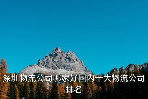 深圳物流公司哪家好國內十大物流公司排名