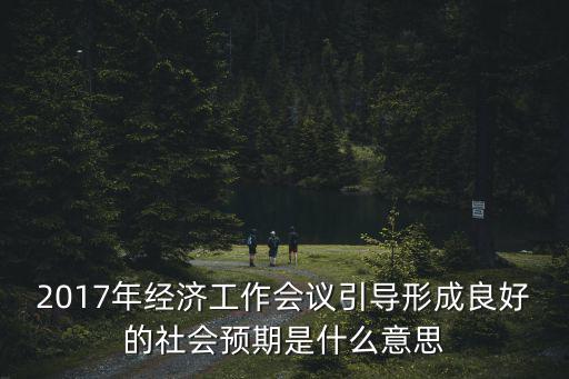 2017年經濟工作會議引導形成良好的社會預期是什么意思