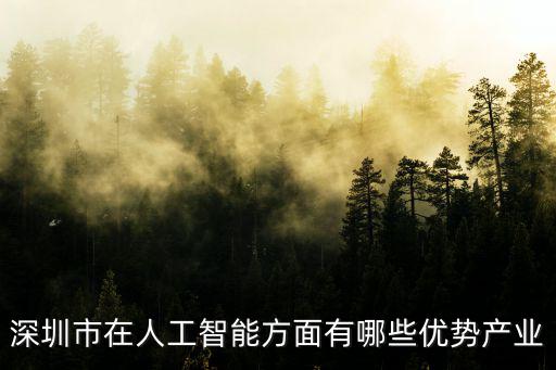 深圳市在人工智能方面有哪些優勢產業