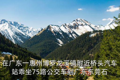 在廣東一惠州博羅龍溪鎮附近橋頭汽車站乖坐75路公交車到廣東東莞石