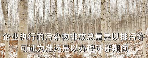 企業執行的污染物排放總量是以排污許可證為準還是以辦理環評期間