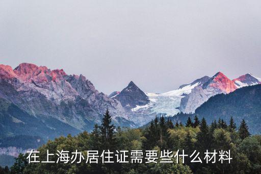在上海辦居住證需要些什么材料