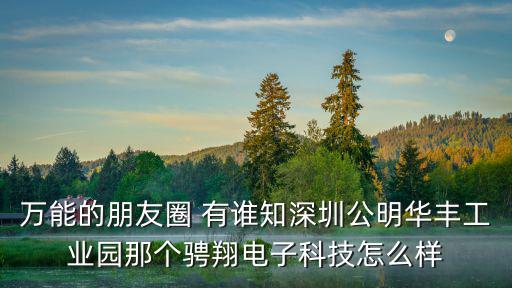 萬能的朋友圈 有誰知深圳公明華豐工業(yè)園那個騁翔電子科技怎么樣