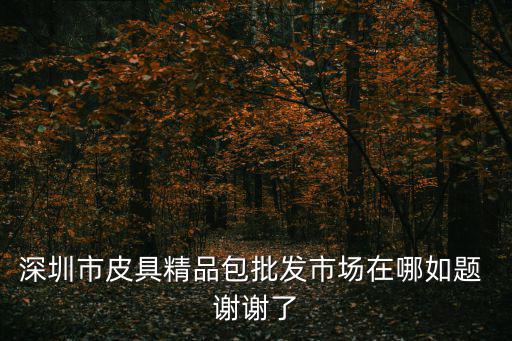 深圳市皮具精品包批發市場在哪如題 謝謝了