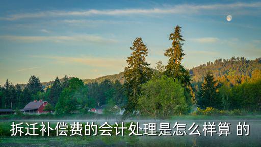 拆遷補償費的會計處理是怎么樣算 的