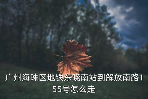 廣州海珠區(qū)地鐵東曉南站到解放南路155號怎么走