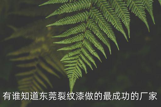 有誰知道東莞裂紋漆做的最成功的廠家