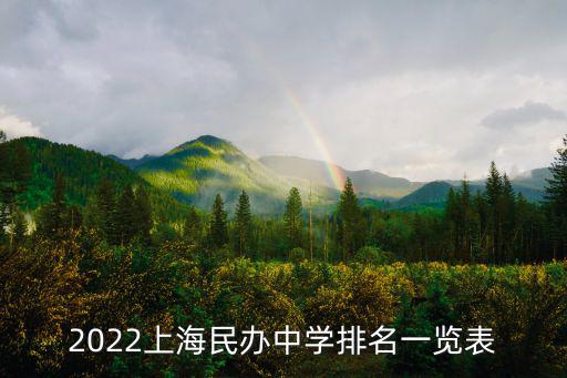 2022上海民辦中學(xué)排名一覽表
