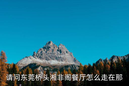 請問東莞橋頭湘非閣餐廳怎么走在那
