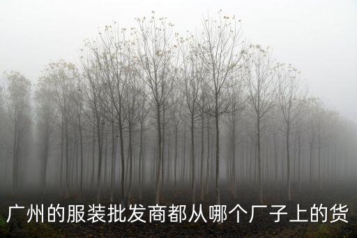 廣州的服裝批發商都從哪個廠子上的貨