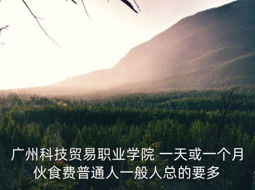 廣州科技貿易職業學院 一天或一個月伙食費普通人一般人總的要多