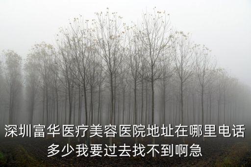 深圳富華醫(yī)療美容醫(yī)院地址在哪里電話多少我要過去找不到啊急