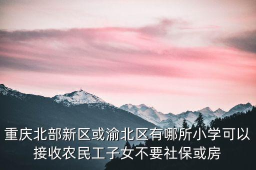 重慶北部新區(qū)或渝北區(qū)有哪所小學可以接收農(nóng)民工子女不要社保或房