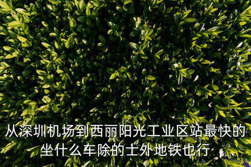 從深圳機場到西麗陽光工業區站最快的坐什么車除的士外地鐵也行