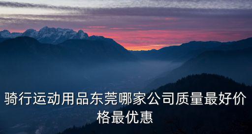 騎行運動用品東莞哪家公司質量最好價格最優惠